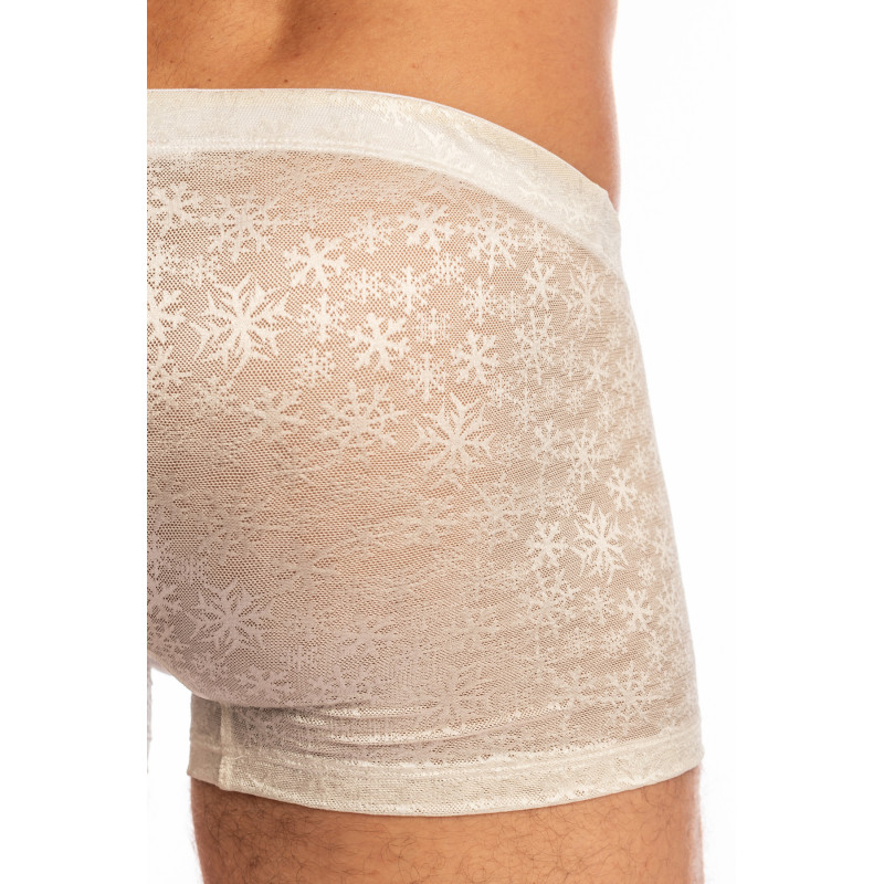 LHommeInvisible Hannover STEFAN snowflake shorty push up white xmas lace for men