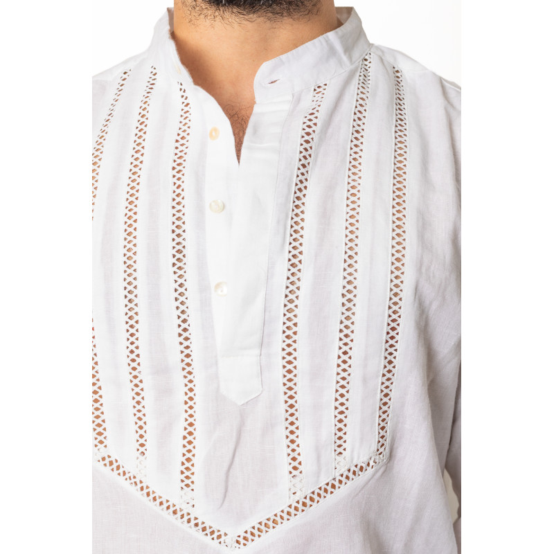 LHommeInvisibleHannoverSTEFAN mykonos mens cotton linen resortwear tunic shirt top 2